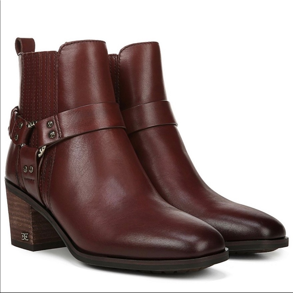 New in box,Sam Edelman Dalma spiced red leather boots.